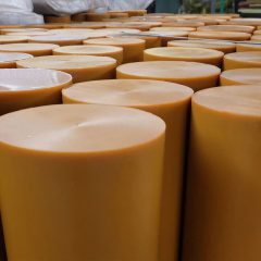 Cây nhựa tròn đặc PU vàng phi 100